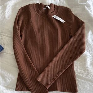 Abercrombie Brown Ribbed Long Sleeve Sweater